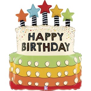 Palloncino gigante Torta Happy Birthday