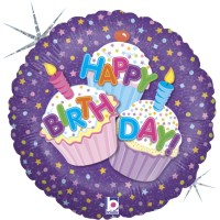 Palloncino olografico Cupcake Birthday