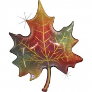 Palloncino olografico gigante con foglie d'autunno - 89 cm