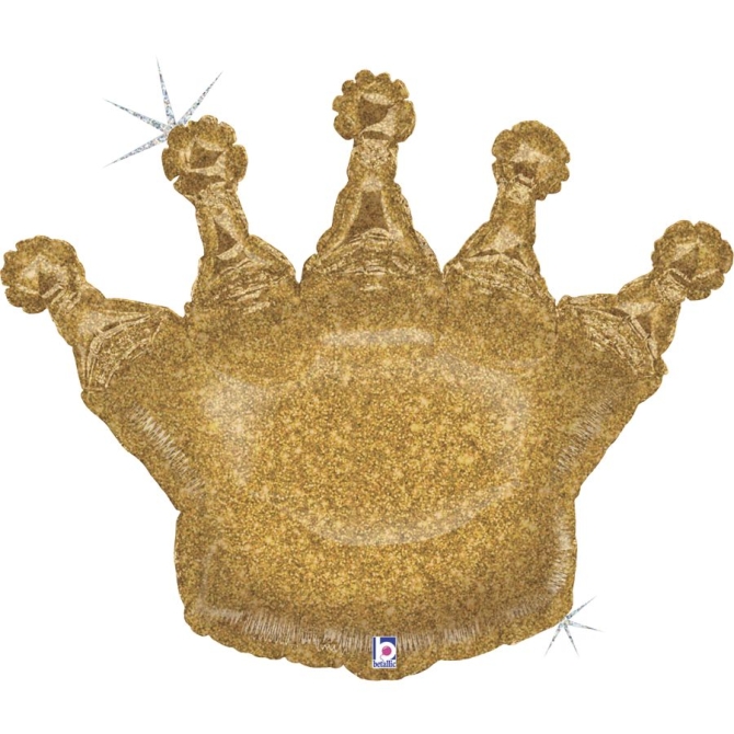 Pallone gigante Corona olografica oro 