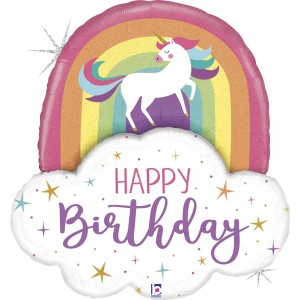 Palloncino a nuvola olografica Unicorno gigante