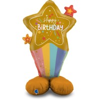 Pallone gigante Stelle Happy Birthday