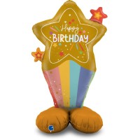 Pallone gigante Stelle Happy Birthday