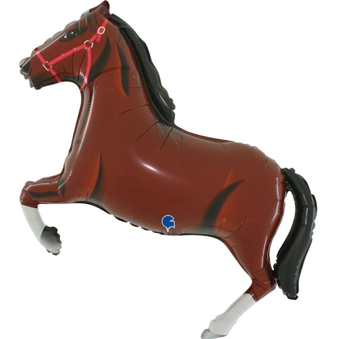 Palloncino Foil Gigante a Elio - Cavallo Marrone 80 cm 