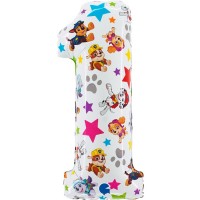Paw Patrol Palloncino a elio in alluminio - Numero gigante 1 - 71 cm