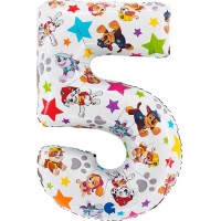 Palloncino a elio in alluminio Paw Patrol - Numero gigante 5 - 72 cm