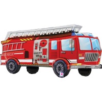 Palloncino gigante in lamina di elio - Camion dei pompieri rosso 85 cm