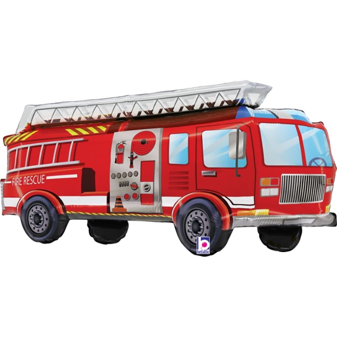 Palloncino gigante in lamina di elio - Camion dei pompieri rosso 85 cm 