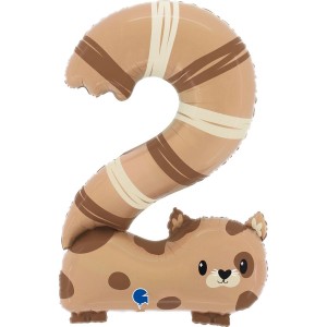 Palloncino gigante in lamina di elio - Numero 2 Gatto 88 cm