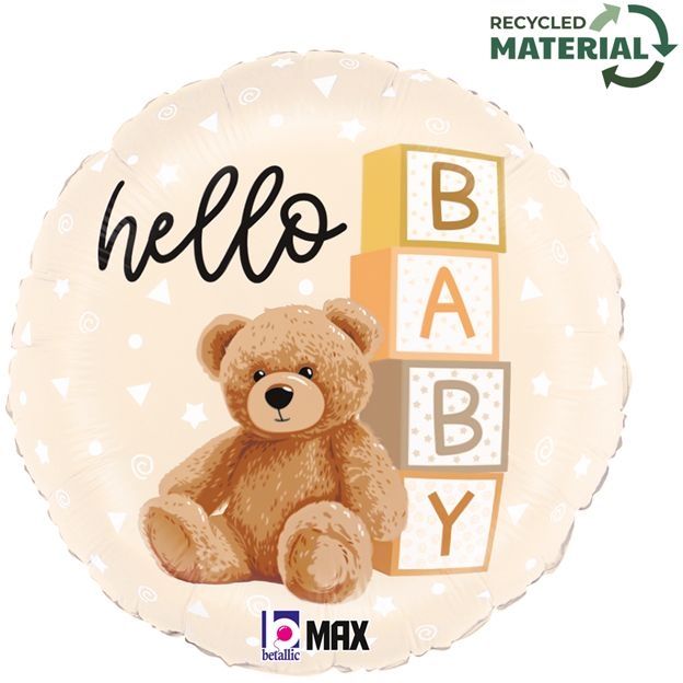 Palloncino in lamina di elio - Hello Baby Bear 35 cm 