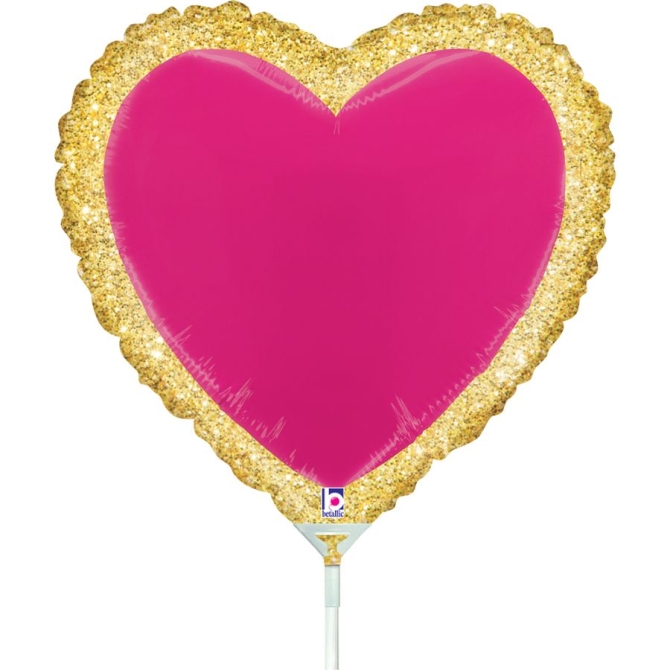 Palloncino a forma di cuore su stelo - 26 cm 