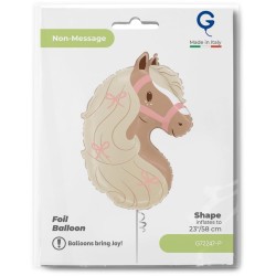 Palloncino gigante in lamina di elio - Testa di pony boho 58 cm. n�1