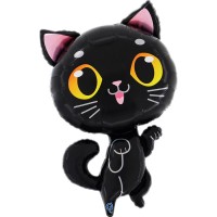 Palloncino gigante in lamina di elio - Gatto nero 89 cm