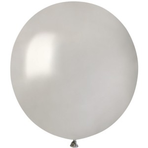 10 palloncini argentati madreperla 48cm