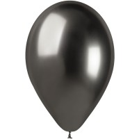 5 palloncini neri cromati 33cm