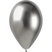 5 palloncini argento cromati 33cm