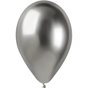 5 palloncini argento cromati Ø33cm