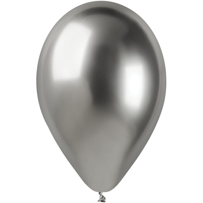 5 palloncini argento cromati 33cm 