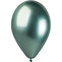 5 palloncini verdi cromati 33cm