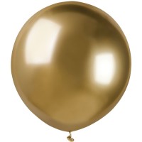 3 palloncini dorati cromati 48cm