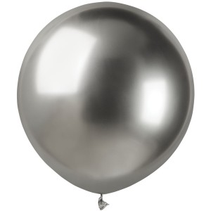 3 palloncini argento cromati Ø48cm