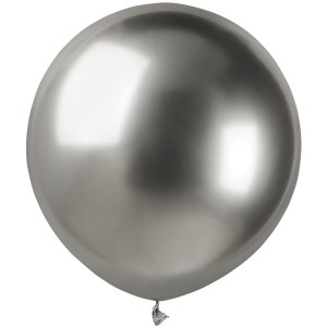 3 palloncini argento cromati 48cm