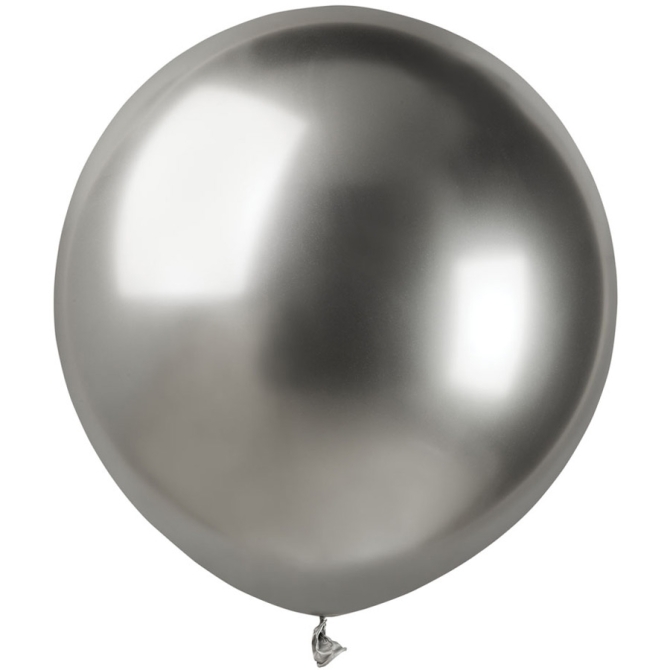 3 palloncini argento cromati 48cm 