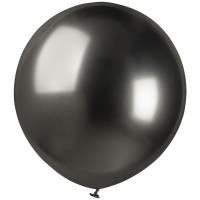 3 palloncini neri cromati 48cm