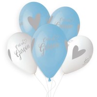 5 palloncini argento It's a Boy 33cm