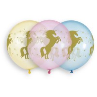 3 palloncini unicorno 48cm