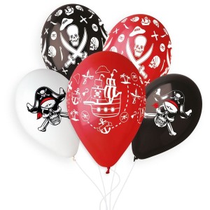 5 palloncini pirata 33cm