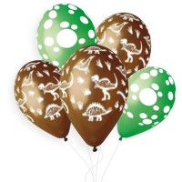 5 palloncini Dino Tracks 33cm