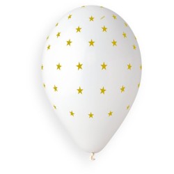 5 Ballons Licorne Rose / Blanc / Or Ø33cm. n°1