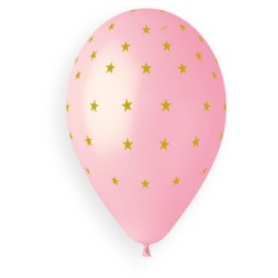 5 Ballons Licorne Rose / Blanc / Or Ø33cm. n°3