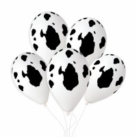 6 palloncini con motivo mucca �33cm