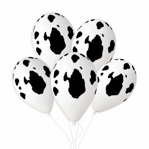 6 palloncini con motivo mucca �33cm