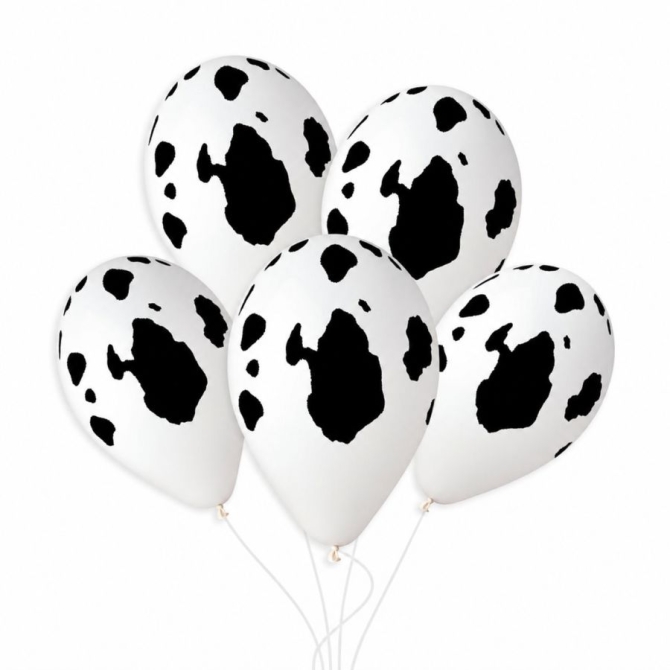 6 palloncini con motivo mucca �33cm 