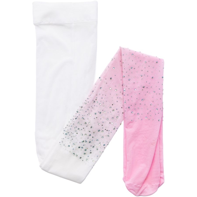 Collant Strass Umbra rosa / bianco Taglia 3-8 anni 