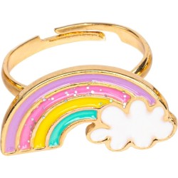 Set di 3 anelli arcobaleno / cuore / fiori. n1