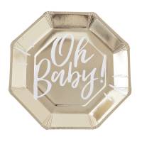 Contiene : 1 x 8 Piatti Gold - Oh Baby!