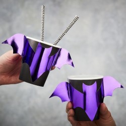 8 Bicchieri Pipistrello - Purple Halloween. n1