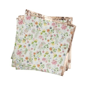 16 Piccoli Tovaglioli Fiori - Rosa Gold