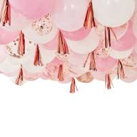 Kit Decorazione Soffitto - Palloncinie Nappine Rosa e Rose Gold