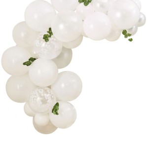 Kit Arco da 45 palloncini - Bianco con fogliame
