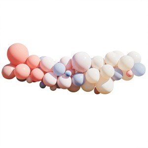 Kit Arco da 60 palloncini - Nude/Blu/Bianco