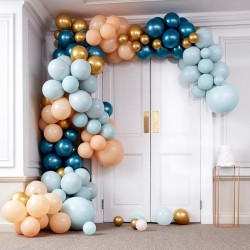 Kit Arco Deluxe da 200 palloncini - Oro metallico / turchese metallico / pesca / menta. n°1
