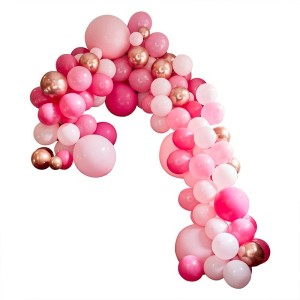 Kit arco deluxe da 200 palloncini - Oro rosa metallizzato/rosa