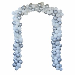 Kit arco palloncini di Natale - Fiocchi di neve e argento. n°2