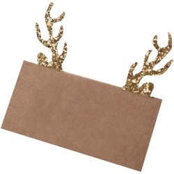 10 Segnaposto di Natale - Renna oro e glitter. n1