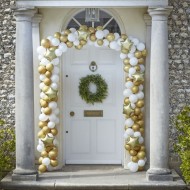 Kit Arco di palloncini di Natale - Oro e bianco